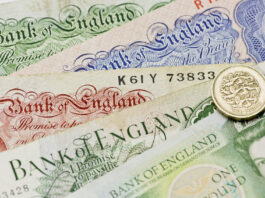 Das Britische Pfund GBP Britische Pfund Banknoten