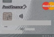 PostFinance senkt Rückerstattung auf dem Kreditkartenumsatz Master Card Standard PostFinance